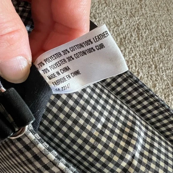 Talbots Black and White Checkered shoulder Bag VTG Gingham Shoulder Bag - Picture 7 of 9